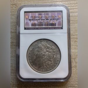 1881-O Morgan Silver Dollar Fitzgerald Collection Nevada Casino Hoard NGC BU
